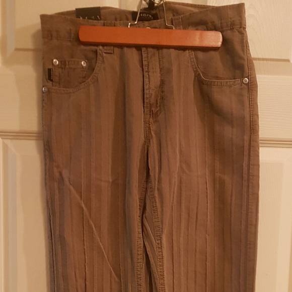 👖 Unique Designer Horst Jeans Striped Brown Pants - Picture 3 of 7